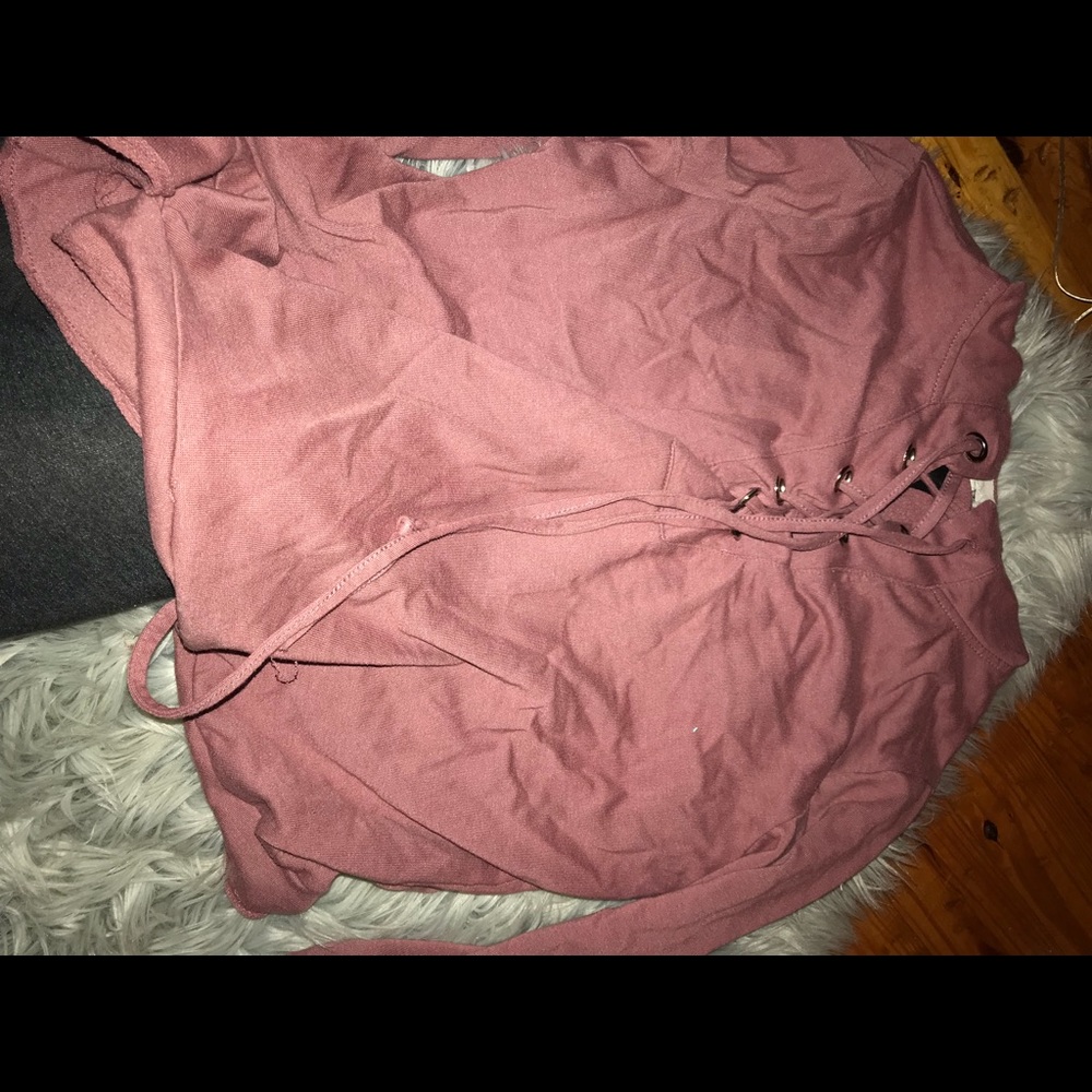 pink hoodie